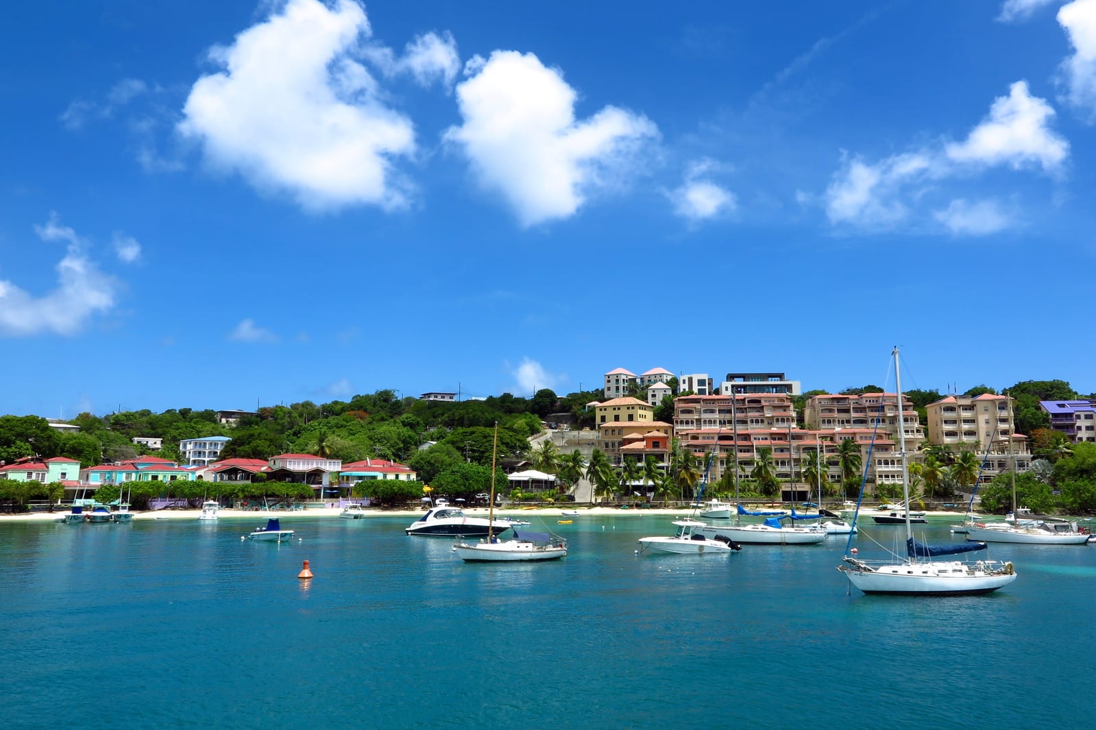 Boats in Cruz Bay harbor, St. John